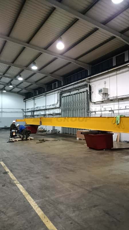 HD-type bridge crane being installed at a factory in Portugal