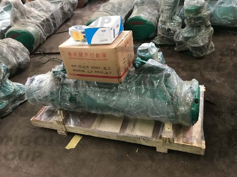 บริษัท Dongqi Crane ส่งมอบรอกไฟฟ้าแบบ CD จำนวน 5 ตัว สำหรับโครงการก่อสร้างในประเทศจีนในปี 2020