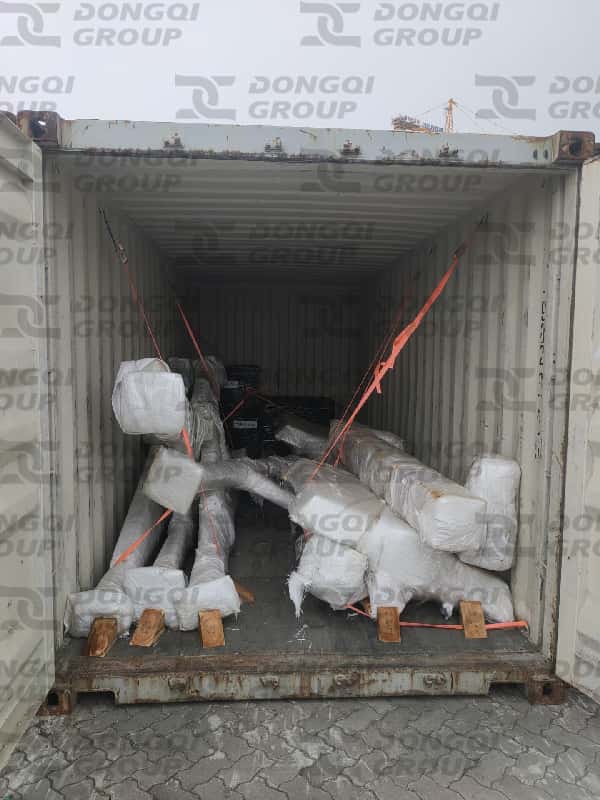 Outriggers loaded into container